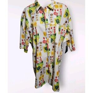 Marithe Francois Girbaud Pop  Art Print Men Sz XXL Button Shirt 100% Cotton NWT